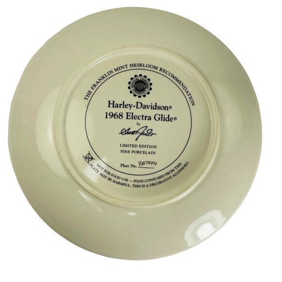 Franklin Mint Harley-Davidson 1968 Electra Glide Collector Plate Decoration u - Picture 4 of 5